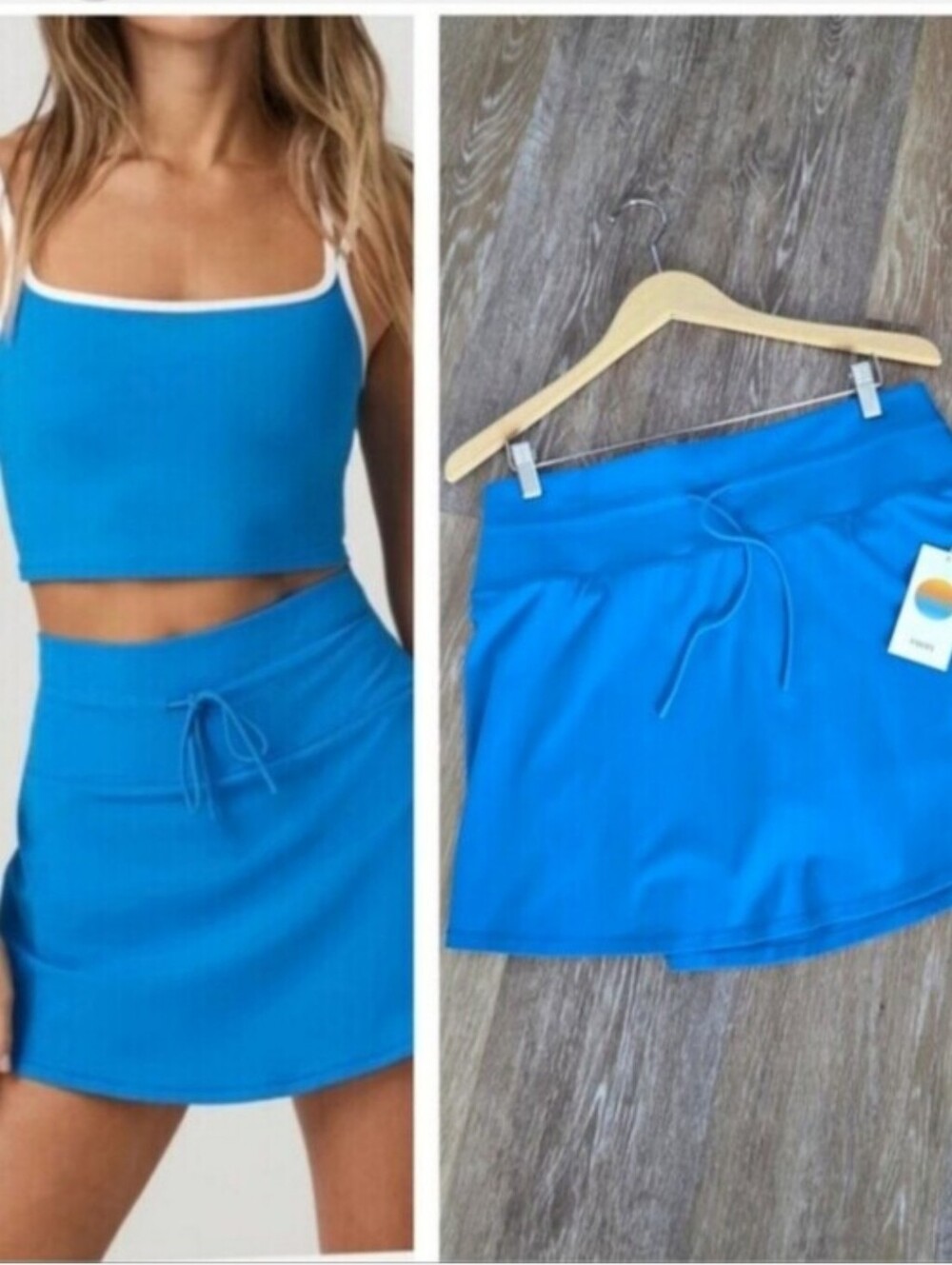 Vuori Daily Skirt Regatta Blue NWT Athletic Skort Tennis Prep Drawcord PRICEFIRM